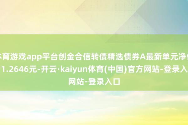 体育游戏app平台创金合信转债精选债券A最新单元净值为1.2646元-开云·kaiyun体育(中国)官方网站-登录入口