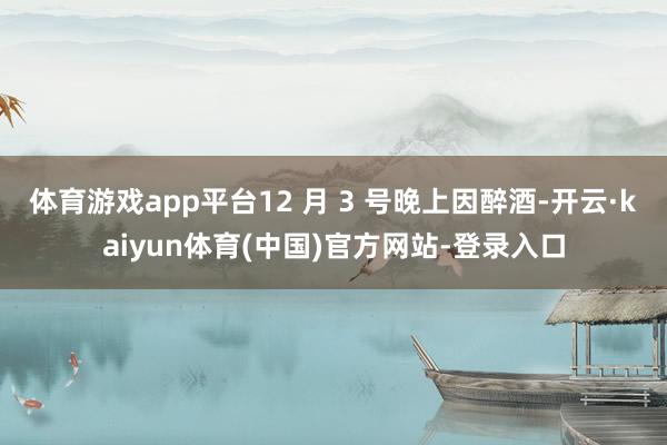 体育游戏app平台12 月 3 号晚上因醉酒-开云·kaiyun体育(中国)官方网站-登录入口