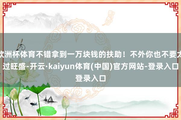 欧洲杯体育不错拿到一万块钱的扶助！不外你也不要太过旺盛-开云·kaiyun体育(中国)官方网站-登录入口
