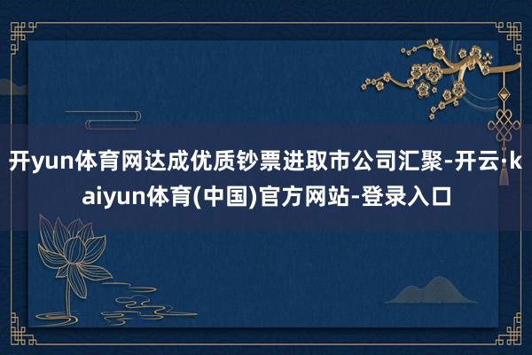 开yun体育网达成优质钞票进取市公司汇聚-开云·kaiyun体育(中国)官方网站-登录入口
