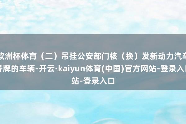 欧洲杯体育（二）吊挂公安部门核（换）发新动力汽车号牌的车辆-开云·kaiyun体育(中国)官方网站-登录入口
