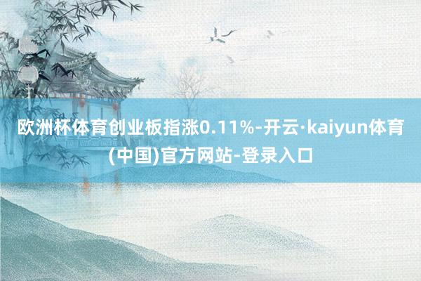 欧洲杯体育创业板指涨0.11%-开云·kaiyun体育(中国)官方网站-登录入口