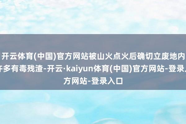 开云体育(中国)官方网站被山火点火后确切立废地内有许多有毒残渣-开云·kaiyun体育(中国)官方网站-登录入口