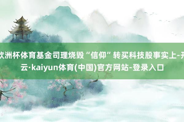 欧洲杯体育基金司理烧毁“信仰”转买科技股事实上-开云·kaiyun体育(中国)官方网站-登录入口