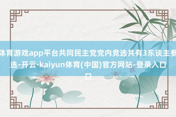 体育游戏app平台共同民主党党内竞选共有3东谈主参选-开云·kaiyun体育(中国)官方网站-登录入口